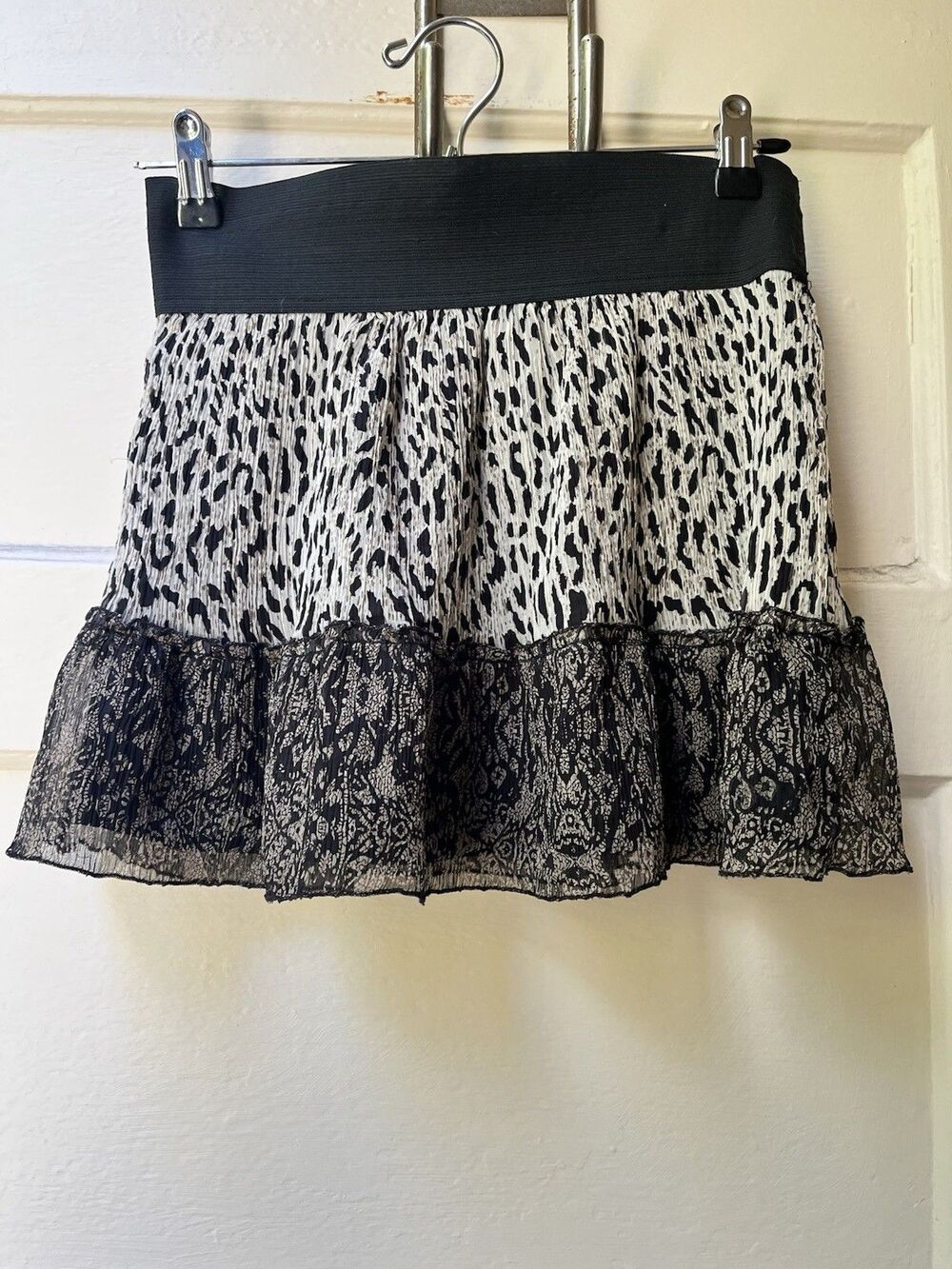 Y2K 90s Mini Skirt XS Emo Grunge Indie Sleaze Skater Rock and Roll Leopard print